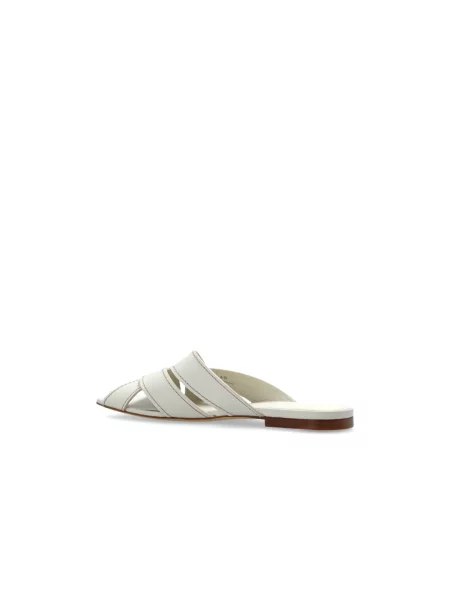 Klapki Tod's skórzane beżowe