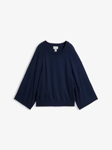 Cienki sweter oversize niebieski