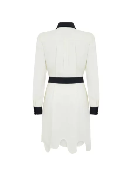 Rochie tip cămașă Moschino asimetrică alb