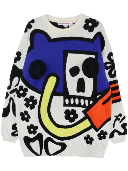 Pulover Walter Van Beirendonck alb