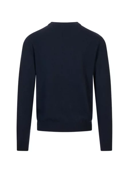 Lung pulover Kiton cu decolteu rotund albastru