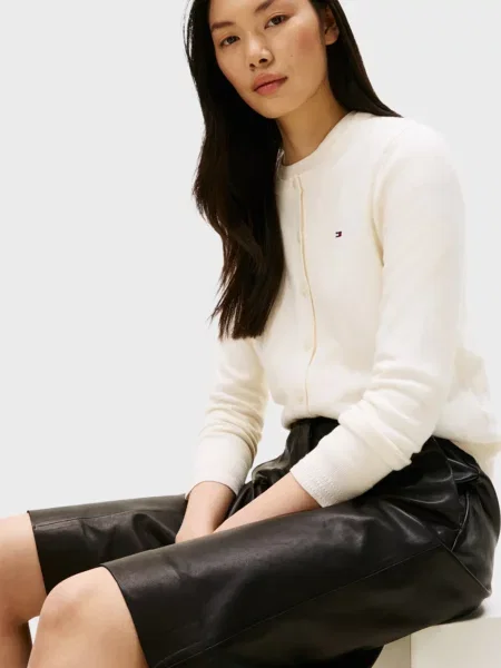 Кардиган Tommy Hilfiger из джерси белый