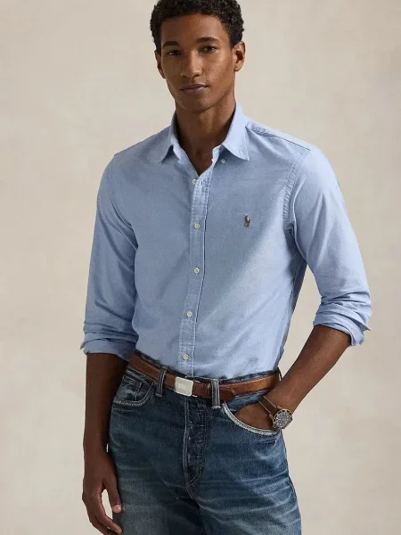 Klasická polokošeľa Polo Ralph Lauren keper modrá