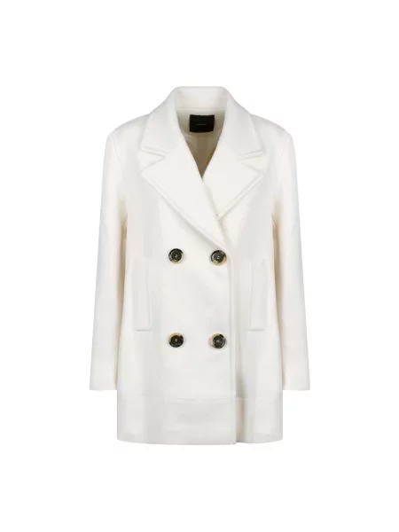 Krótki płaszcz Pinko wełniany biały