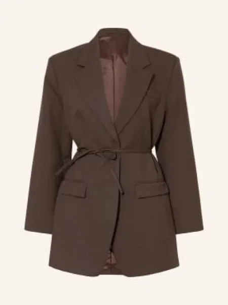 Selected Femme Dlouhý Sako tmavě hnědá