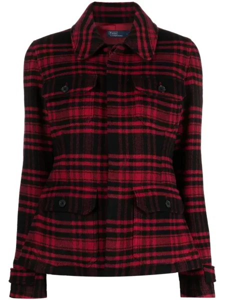 Fusta plisata Polo Ralph Lauren de catifea plisată în carouri negru