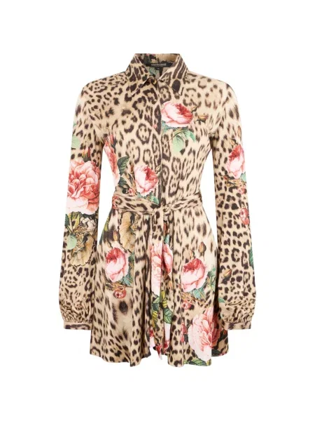 Rochie mini Roberto Cavalli cu model floral cu imagine