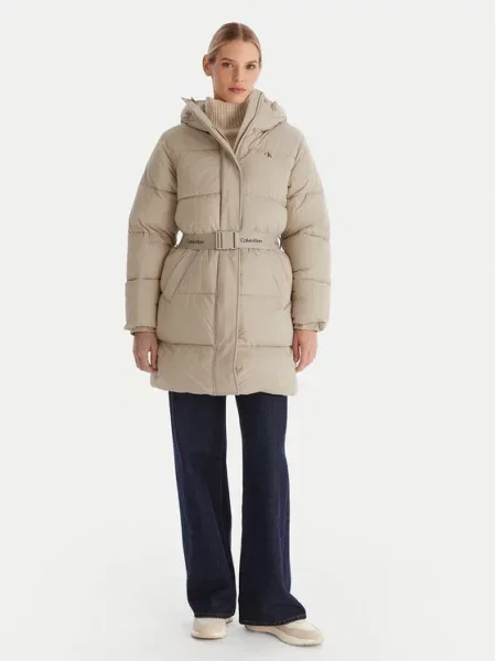 Paltas Calvin Klein Jeans smėlinė
