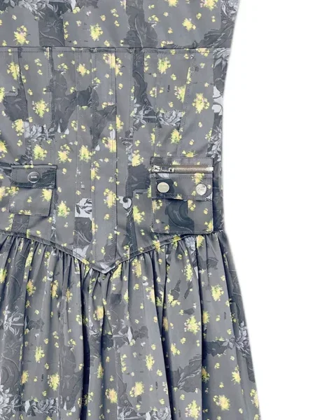 Rochie mini Ganni cu model floral cu imagine gri
