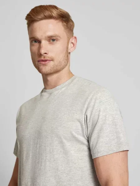 T-shirt z prążkowanym Okrągły dekolt w Zestaw 2 szt. Ragman