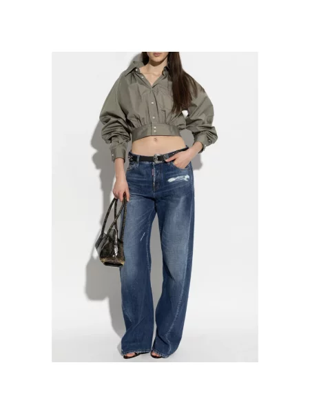 Krótka koszula Dsquared2 zielona