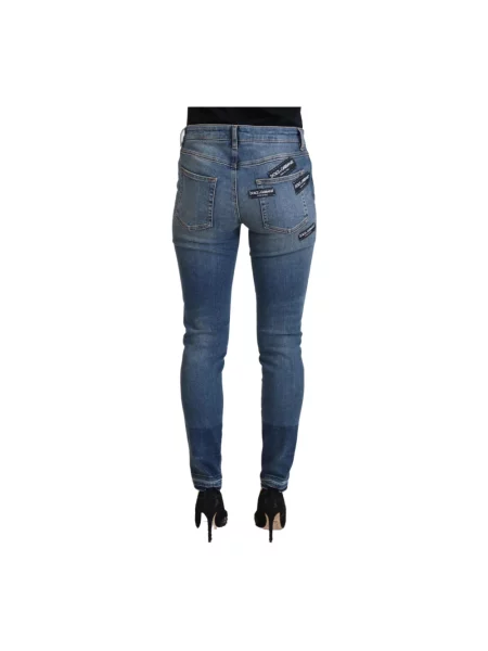 Skinny jeansy skinny Dolce And Gabbana niebieskie