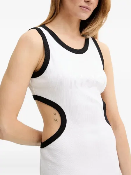 Rochie midi Liu Jo până la genunchi de costum alb