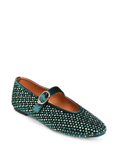 Кадифени балеринки Kurt Geiger London зелено