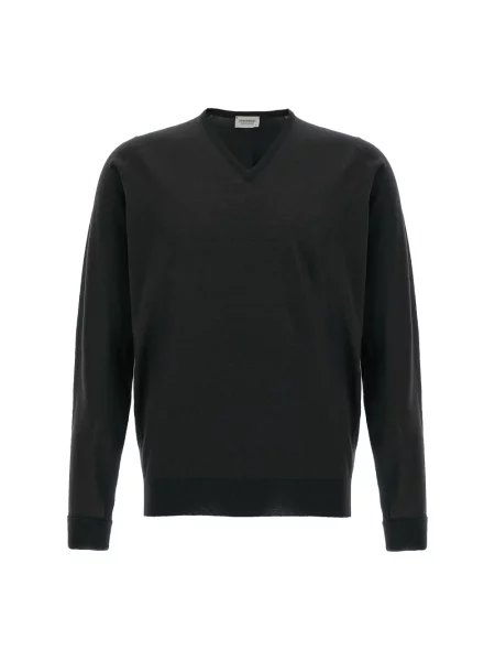 Sweter John Smedley skórzany czarny