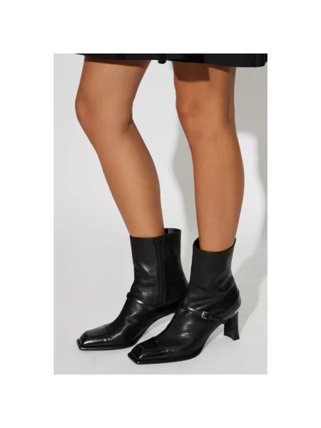 Buty do kostki Alexander Mcqueen skórzane czarne