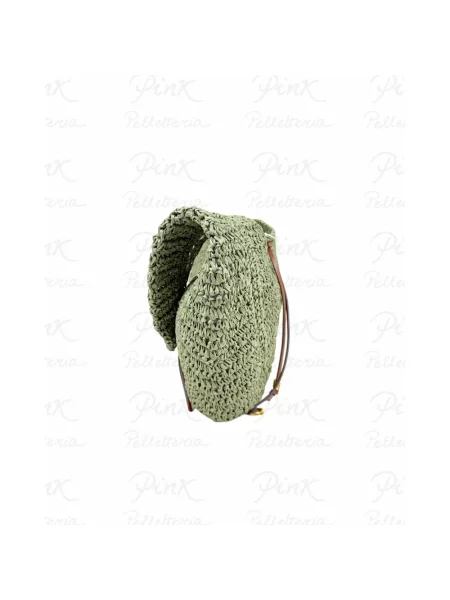 Lniana torebka hobo Gianni Chiarini zielona