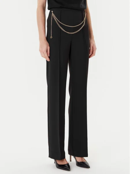 TWINSET Pantaloni palazzo Wide Leg negru