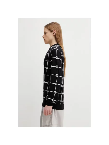 Sweter Fred Perry wełniany z dekoltem w serek