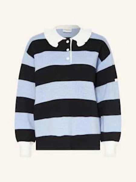 Claudie Pierlot Koszulka Polo Z Dzianiny schwarz białe