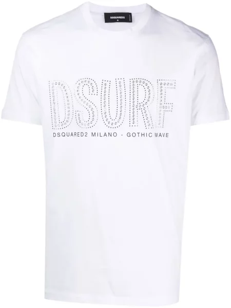 Tricou Dsquared2 cu tepi scurt alb