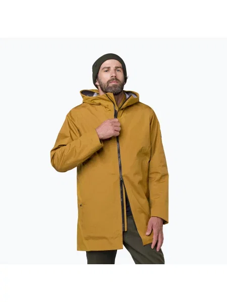 Geacă de ploaie pentru bărbați Salewa Fanes 3L Ptx Hemp Parka golden brown auriu