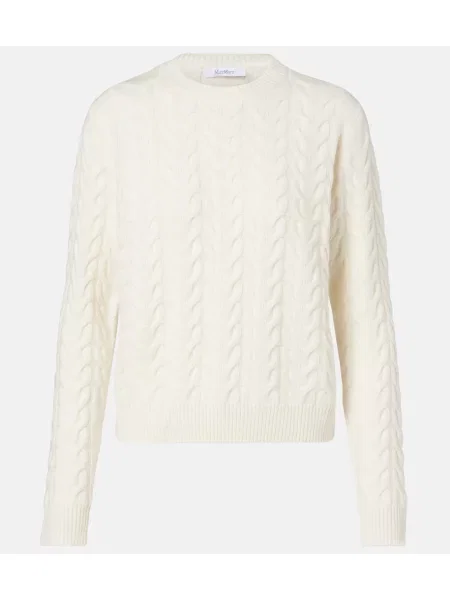 Pulover Max Mara din cașmir alb