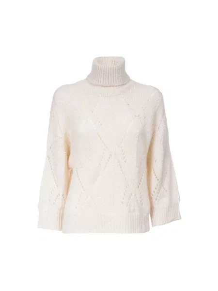 Golf Peserico z alpaki biały