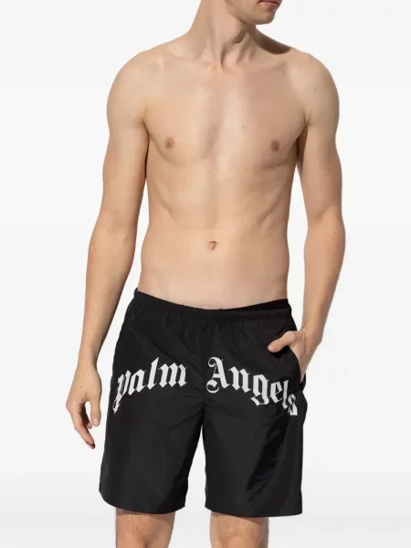 Slip de baie Palm Angels cu imagine negru