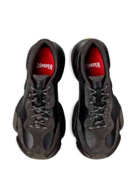 Sneakerși Camper din piele de căprioară negru