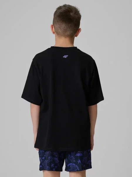 T-shirt chłopięcy 4F czarna