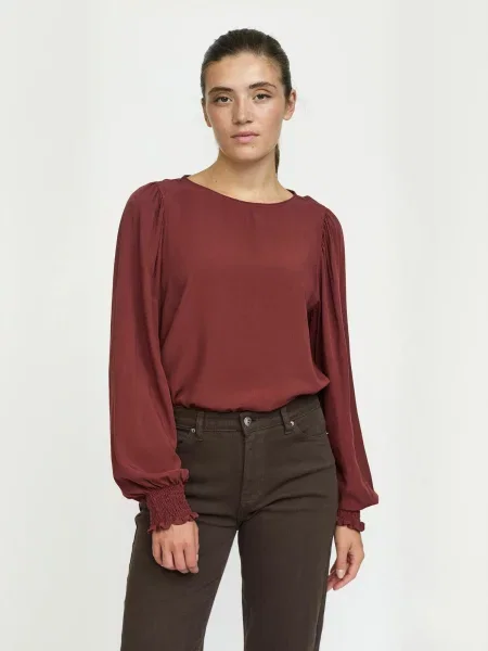 Soft Rebels Bluză SRMaia bordeaux roșu