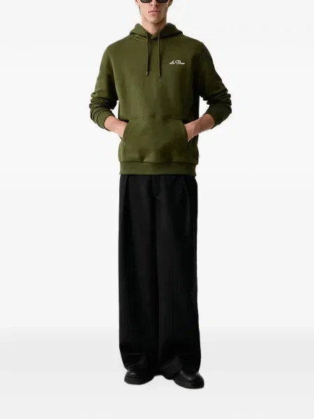 Bluza z kapturem Les Deux z logo ze sznurkiem zielona