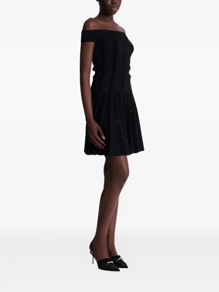 Top Balmain cu umerii deschiși negru