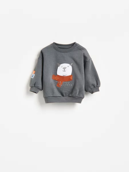 Reserved Oversized mintás melegítőfelső sötétszürke