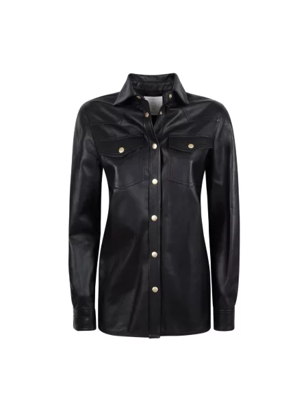 Koszula Eleventy skórzana czarna