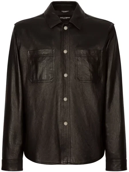 Cămașă Dolce & Gabbana din piele negru