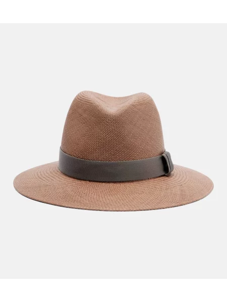 Slama šešir Brunello Cucinelli smeđa