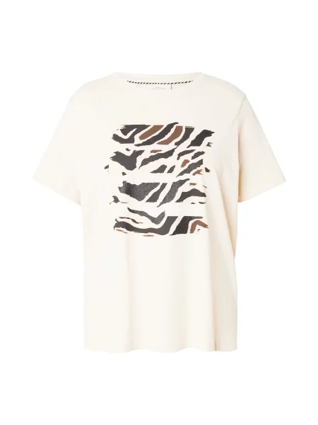 ONLY Carmakoma Tricou CARBOOSTERY bej / brocart / gri metalic alb