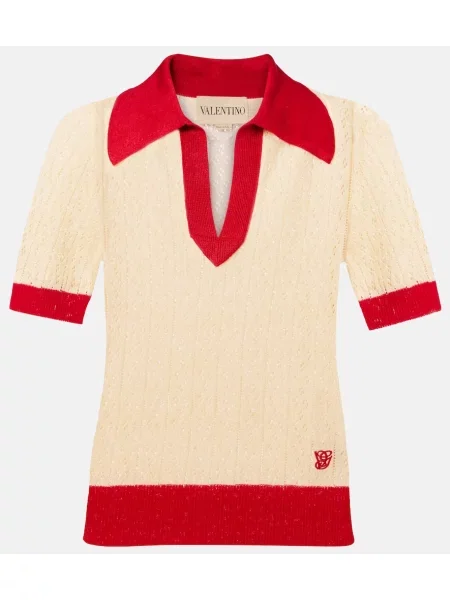 Lněný svetr Valentino bílý