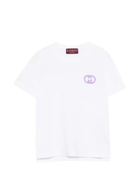 Tricou Gucci din jerseu alb