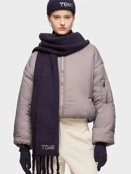 Tous sál gyapjú keverékből TEXTIL sötétkék sima