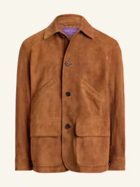Kožená bunda Ralph Lauren Purple Label fialová