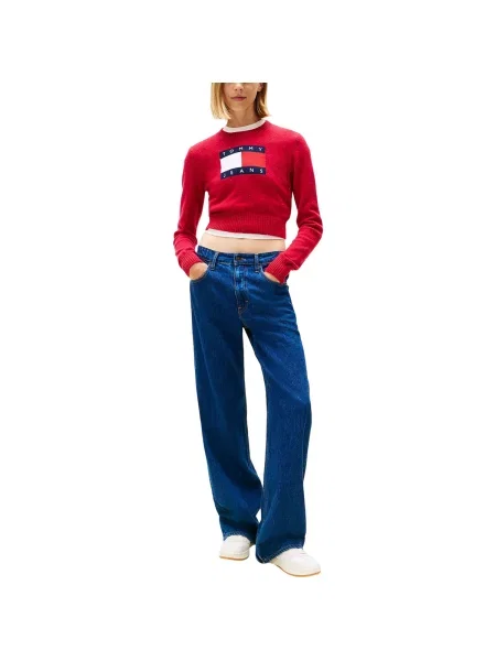 Tričko s dlouhým rukávem Tommy Jeans s dlouhými rukávy modré