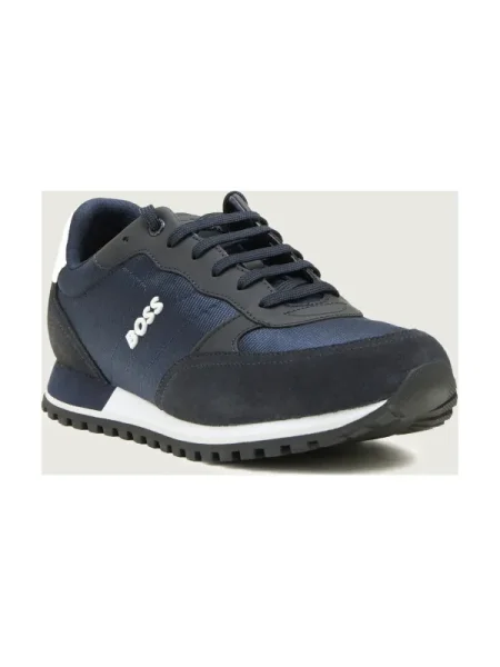 BOSS BLACK Bőr sneakers tornacipő Parkour fekete