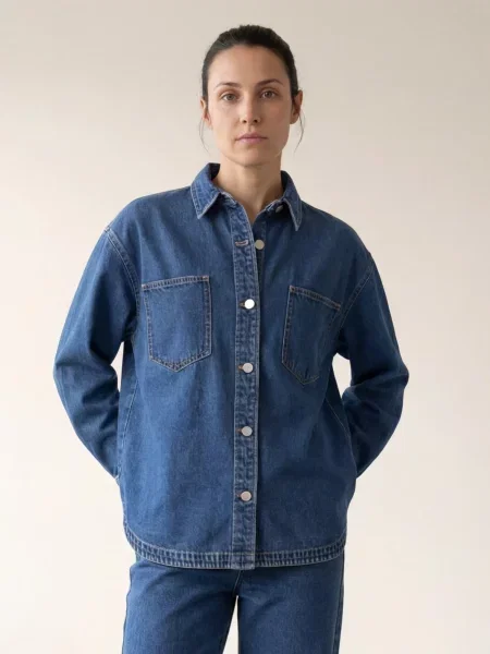 ARMIE Prechodná bunda The Brianna Denim Overshirt denim modrá