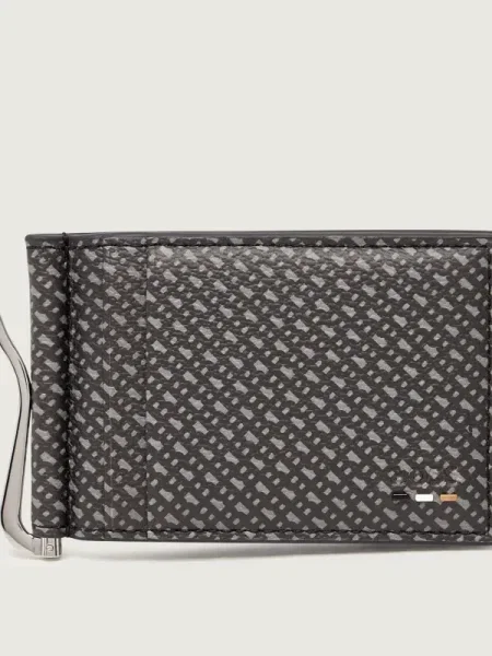 BOSS BLACK Husă pentru carduri + clips pentru bancnote Ray_MN_Bifold negru