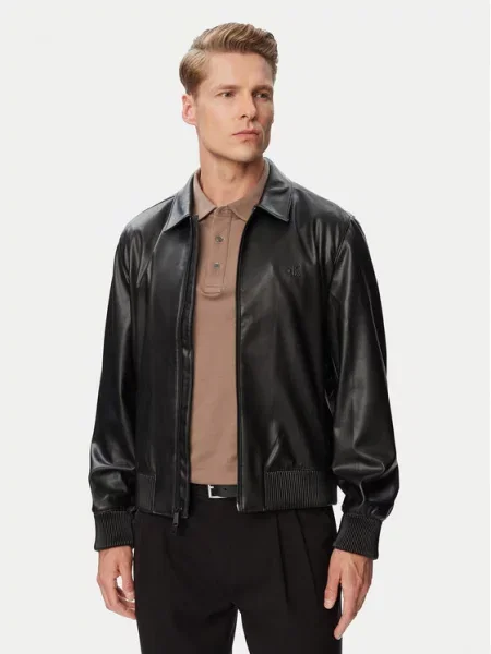 Calvin Klein Μπουφάν από απομίμηση δέρματος μαύρο