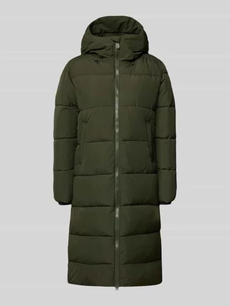 Płaszcz pikowany o kroju regular fit z kapturem model ZANDAYA' Save The Duck oliwkowy