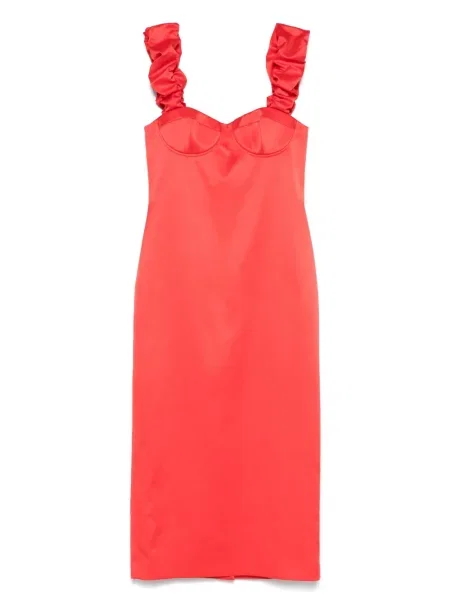 Sukienka jeansowa Moschino Jeans do kolan garniturowa ze stretchu czerwona